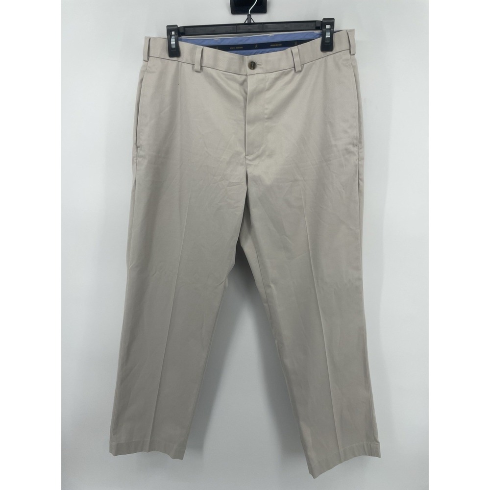 Brooks Brothers Chino Pants Mens 36x30 Beige Clark Fit Stretch Flat Front Casual - Picture 2 of 8